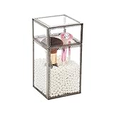 透明メイクブラシバレルネイル美容ブラシチューブセットブラシバケツデスクトップストレージボックス防塵 (色 : Silver+White Pear)