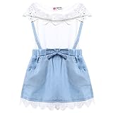 Domybest子供服　女の子　スカート　セットアップ　子供ドレス　ｔシャツ+スカート　上下 2点セット　蝶結び　 キッズ服　赤ちゃん　ガールズ　カジュアル　通園　通学　お出かけ　普段着 春 夏 (8