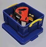 不二貿易 プラスチック 収納 ケース ボックスタイプ 18L(CD:93枚・DVD44枚) ブルーR.U.BOX (幅48x奥行39cm) 20791