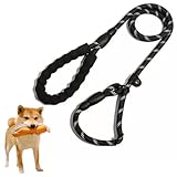 サムコス 犬用リード スリップリード 犬 リード 全長140cm ロープ厚み1.2cm 一体型 しつけリード 訓練リード ドッグトレーナー トレーニング 引っ張り防止 丈夫 軽量 中型犬用 大型犬用 散歩や遊びに (ブラック)