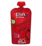 Ella's Kitchen Strawberries + Apples Stage 1 From 4 Months 120g (Pack of 2) - エラのキッチンイチゴ+りんごステージ1～4ヶ