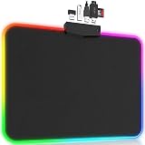 Geecol RGB マウスパッド LED マウスパッド、大型マウスパッド、Led およびビッグマウスマット ブラック