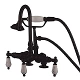 Elements of Design DT0135CL Hot Springs Deck Mount Clawfoot Tub Filler with Hand Shower, 4-3/4' in S