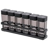 スパイスボトル＆ラック 6連セット タワー 全2色(ブラック)