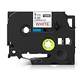 ブラザー テープ TZe-222 白地赤文字 単品 幅さ9mm 長さ8m ピータッチキューブ機種対応 P-touch 互換品 ラミネート テープカートリッジ