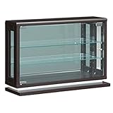 フィギュアケース 背面ミラー付 ブルーノ 60 ブラウン コレクションケース フィギュアケース ガラスラック スリムガラスケース 木製コレクションケース ショーケース ディスプレイケース 人形(60, ブラウン)