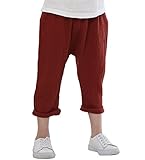 Plus Nao(プラスナオ) サルエルパンツ ズボン 子供服 男の子 サルエル 長ズボン 9分丈 ゆったり 薄手 股上深め ロールアップ おしゃれ オシ 110 ワイン