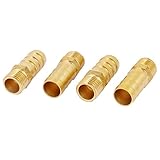 uxcell ホースバーブカプラー ブラス製 1/4BSP オススレッド 12mm内径 4個入