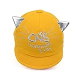 【SEBLES】ベビー 赤ちゃん 帽子 キャップ 子ども 子供 日差し UV 無地 コットン 綿 猫 ねこ 耳 キャット 春 夏 秋 ユニセックス 男の子 女の子 ユニセックス 6ヶ月-2歳(イエロー