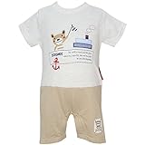 2016年 夏物 ZOOMIC ズーミック 天竺 船アップリケ 半袖ロンパース カバーオール アイボリー◇80cm