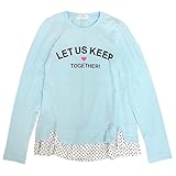 長袖Tシャツ チュニック 子供 女の子 キッズ ジュニア Tシャツ カジュアル N82007 サックス 160cm