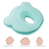 Itian ベビー枕　赤ちゃん枕 絶壁防止枕 メモリーフォーム 寝姿を矯正 頭の形が良くなる かわいい小熊型 通気性がよい 高品質の素材 1-10か月の赤ちゃんに適用 快眠 寝ハゲ対策 男女兼用（ブル