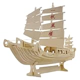 uxcell 木製工芸品キット　DIY工芸品 3D　中国ジャンクモデル　パズル　面白い