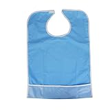 ROSENICE 防水食事ビブ プロテクター援助エプロン (ライトブルー)