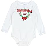 Buster Brown Baby Infant Girls Long Sleeve Christmas Holiday Onesie Bodysuit (3-6 Months) [並行輸入品]