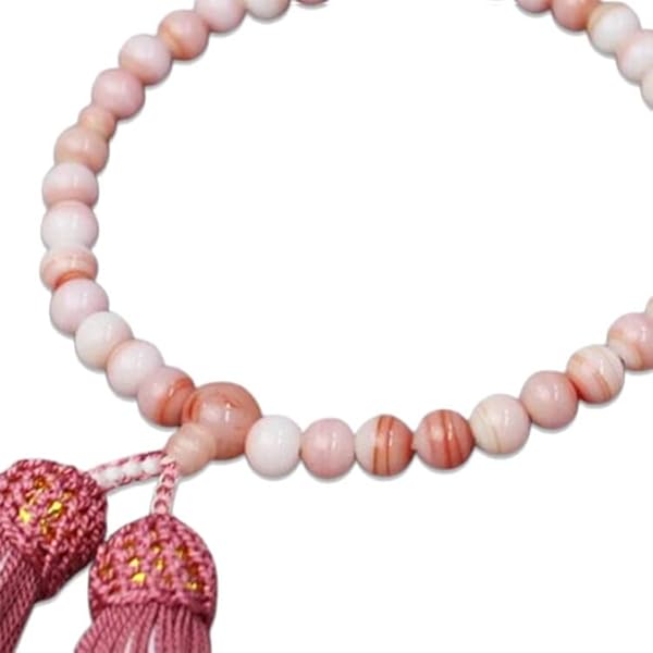 Amazon.co.jp: 深海珊瑚 数珠 女性用 7.6mm玉 長さ27.5センチ 数珠袋付