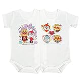 アスナロ（肌着・下着） ボディスーツ 半袖 アンパンマン 2枚組 綿100％ スナップ留め 肌着95 ピンク