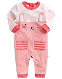 [Vaenait Baby]100%綿ベビー服男女兼用ロンパース肌着ボディスーツカバーオール Miu Toto Pink L