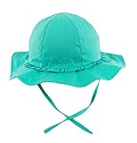 EOZY ベビー用ハット 赤ちゃん 新生児 帽子 つば広 コットン製 女の子 女児 純色 キッズキャップ サンバイザー お出かけ 日除け UVカット Aライトブルー