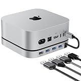 Stouchi Mac Mini M4 ドッキングステーション USB-Cハブ 6-in-1 - NVMe SSD対応 USB-A（最大10Gbps）ポート Micro/SDカードスロット TFポート 2024年Mac Mini M4/M4 Pro用 (SSD拡張スロット付き) (SSDスロットなし)