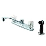 Kingston Brass KB112 Americana Kitchen Faucet with Side Sprayer, 7-5/8-Inch, Polished Chrome by King