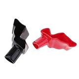 Perfk 2ピース　カー　バッテリー　ターミナルカバー　フレキシブル　絶縁　プロテクター　シェル　55x80mm