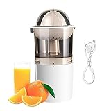 ジューサー 250 ミリリットル電動シトラスオレンジジューサー絞り器 USB充電式 レモン果物咀嚼機ミニ ジューサー抽出器 ポータブル 家庭用フルーツプレス機 ホーム＆キッチン250ML (ホワイト)