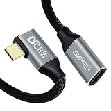 DCHAV USB Type-C 延長 ケーブル 0.5m L字 PD対応 100W 20V 5A 超急速充電 4K 60Hz 映像出力 USB C メス USB C オス 変換 エクスタンダー USB3.1 Gen2 10Gbps 高速データ転送 ナイロン編み