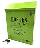 tomask アンティーク 調 郵便 受け メール ボックス 壁掛け ポスト 鍵付き (グリーン)