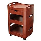 大型 ウッドワゴン MOST 4段 ブラウン [ ウッドワゴン エステワゴン ネイルワゴン 美容室ワゴン キッチンワゴン マルチワゴン サイドワゴン キャスターワゴン キャスター付き インテリア 収納 木製 ウッド 業務用 サロン ワゴン 