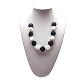 Lil' Jumbl Baby Teething Necklace | Organic Food Grade Silicone | BPA-Free (Black) [並行輸入品]