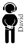 Gamer Player David名Letters Childrens部屋ビニール壁アートステッカーデカール