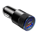 高速車の充電アダプタ急速充電 3.1A 金属車の充電アダプタダブルポート USB C 車の充電アダプタ急速充電車の電源アダプタ