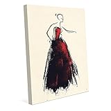 Woman in ScarletフォーマルドレスGestural抽象壁アートプリント 8x10 PEO0000161CAN08X10SXX
