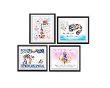 uhomate 4個セット不思議の国のアリスCheshire Cat Alice Wonderland抽象アートキャンバス壁アート記念ギフトベビーギフトインスピレーション引用符壁装飾のリビングルームベ
