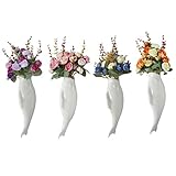 Baosity 4個　人工花　魚　陶器　壁ハンギング　プラント　花瓶　壁画　大きい装飾　アイデア
