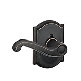 Schlage F170 FLA 716 CAM LH Camelot Collection Left Hand Flair Decorative Trim Lever, Aged Bronze [並