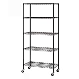 ワイヤーラック D45cmタイプ 棚5段 W90.7×H189cm ブラック