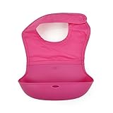GOGO Rinse And Roll Portable Bib, Roll Up Bib With Soft Comfort Fit Neck, 1Pc-Pink