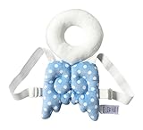 day-village 赤ちゃんのごっつん防止やわらかリュック ヘッドガード 転倒防止クッション 後頭部保護 柔らか ハイハイ よちよち歩き 怪我防止 (天使・ブルー)