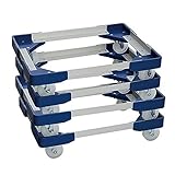 日東(NITTO) L型アルミ台車(75Lコンテナ用) 4台組 NTA-N7575NB*4