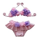 Famuka ベビー　キッズ　女の子　花びら　ビキニ（ピンク,　M(身長85CM以下　体重5-10kg））