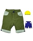 【子供服】 moujonjon (ムージョンジョン) ワッフルストライプ切替配色6分丈パンツ 80cm～130cm M35154