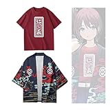 井芹仁菜コスプレ衣装 Ｔシャツ 羽織 半袖シャツ 上着 丸首 春秋服 ガールズバンドクライ風 コスチューム 記念シャツ アニメ周辺 男女兼用 (Ｔシャツ+羽織,M)
