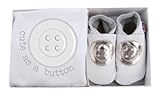 【英国製カーフレザーベビーシューズ】《ボタンのショーズとTシャツのギフトセット Cute as a button shoe & T-shirts gift set》 (M)