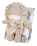 Stephan Baby Super-soft Coral Fleece Crib Blanket and Plush Toy Gift Set, Larry The Lion by Stephan 