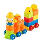 Blocks ShowTop 12 Pieces Building Blocks Children Builders with Storage Bag Orange Trojan by ShowTop