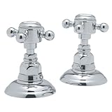 Rohl A1411XMAPC Country Bath Pair of 1/2 Side Valves Only With Metal Cross Handles, Polished Chrome 