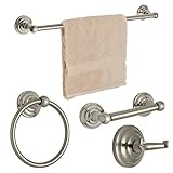 Dynasty Hardware 3800-SN-4PC Palisades Series Bathroom Hardware Set, Satin Nickel, 4-Piece Set, With