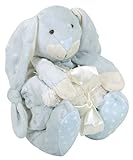 Stephan Baby Super-Soft Knotty Bunnie and Bumpy Plush/Shaggy Sherpa Security Blanket Set, Blue by St